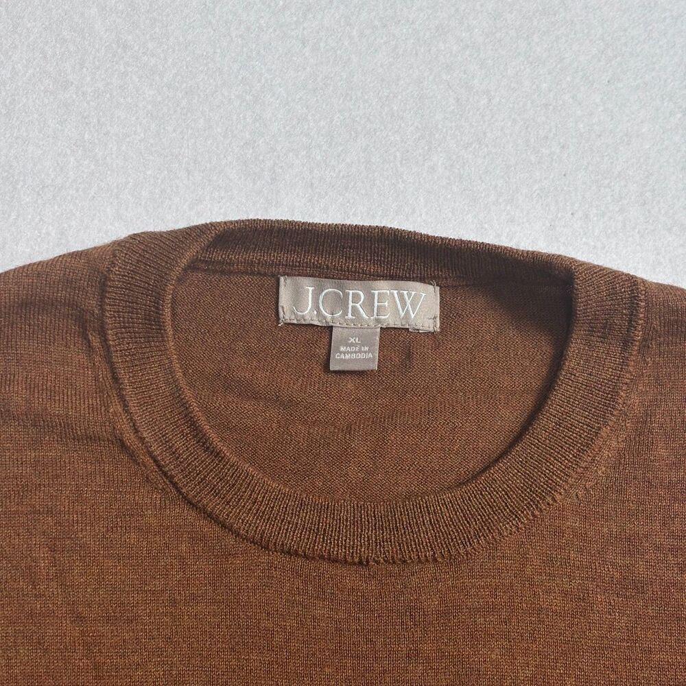 J. Crew Merino Wool Crew Neck Sweater Women's XL Light Brown Lightweight Casual - Picture 4 of 8